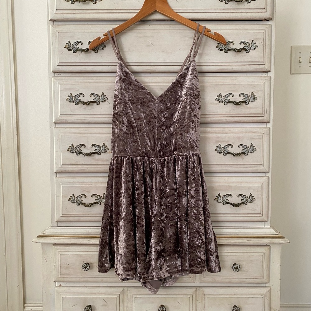 Vici Velvet Gray Romper